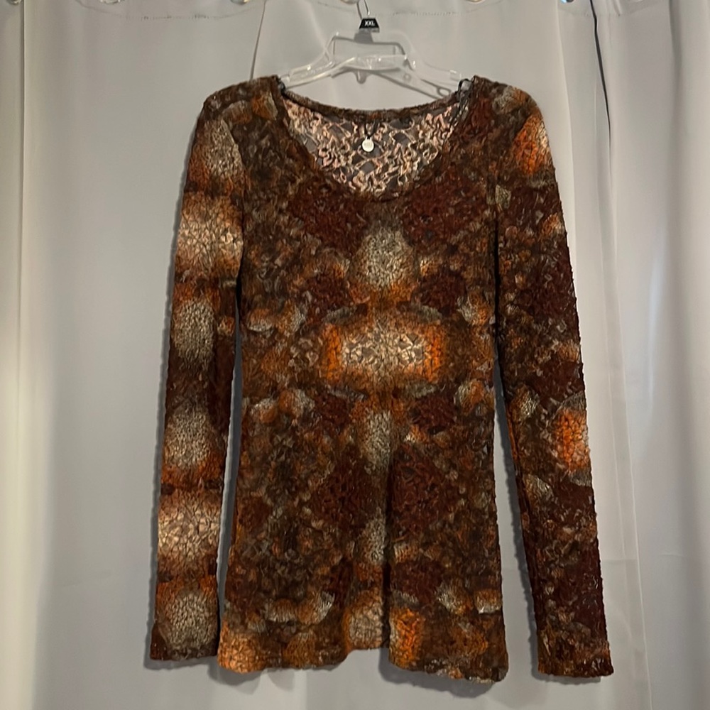 BKE Boutique long sleeve lace shirt